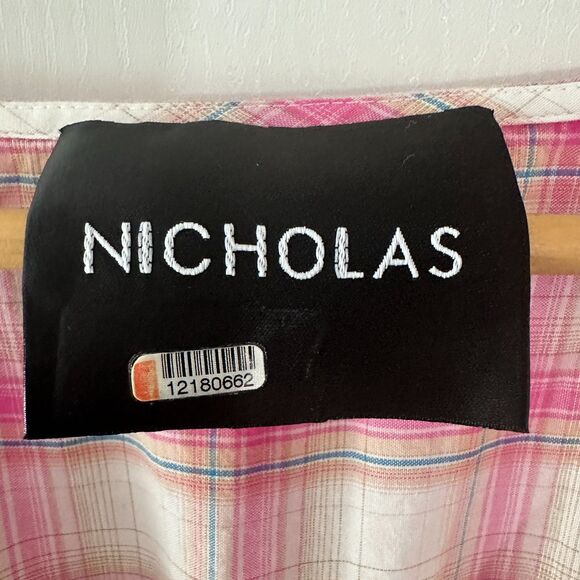 NICHOLAS Revolve Smocked Panel Dress Peony 100% Cotton Size US 16 - Picture 6 of 10